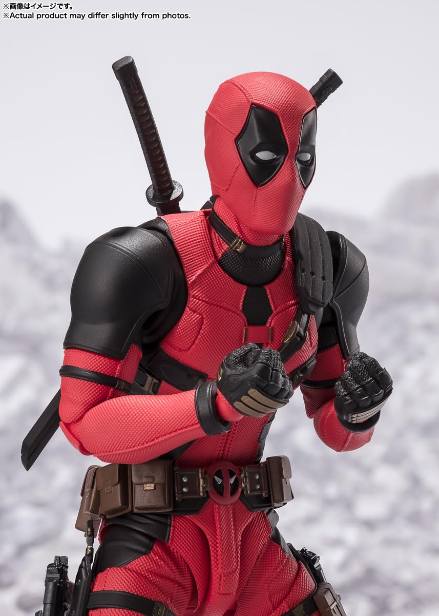 TAMASHII NATIONS Deadpool S.H.Figuarts Action Figure – Fully Articulated Deadpool with Headpool & Accessories