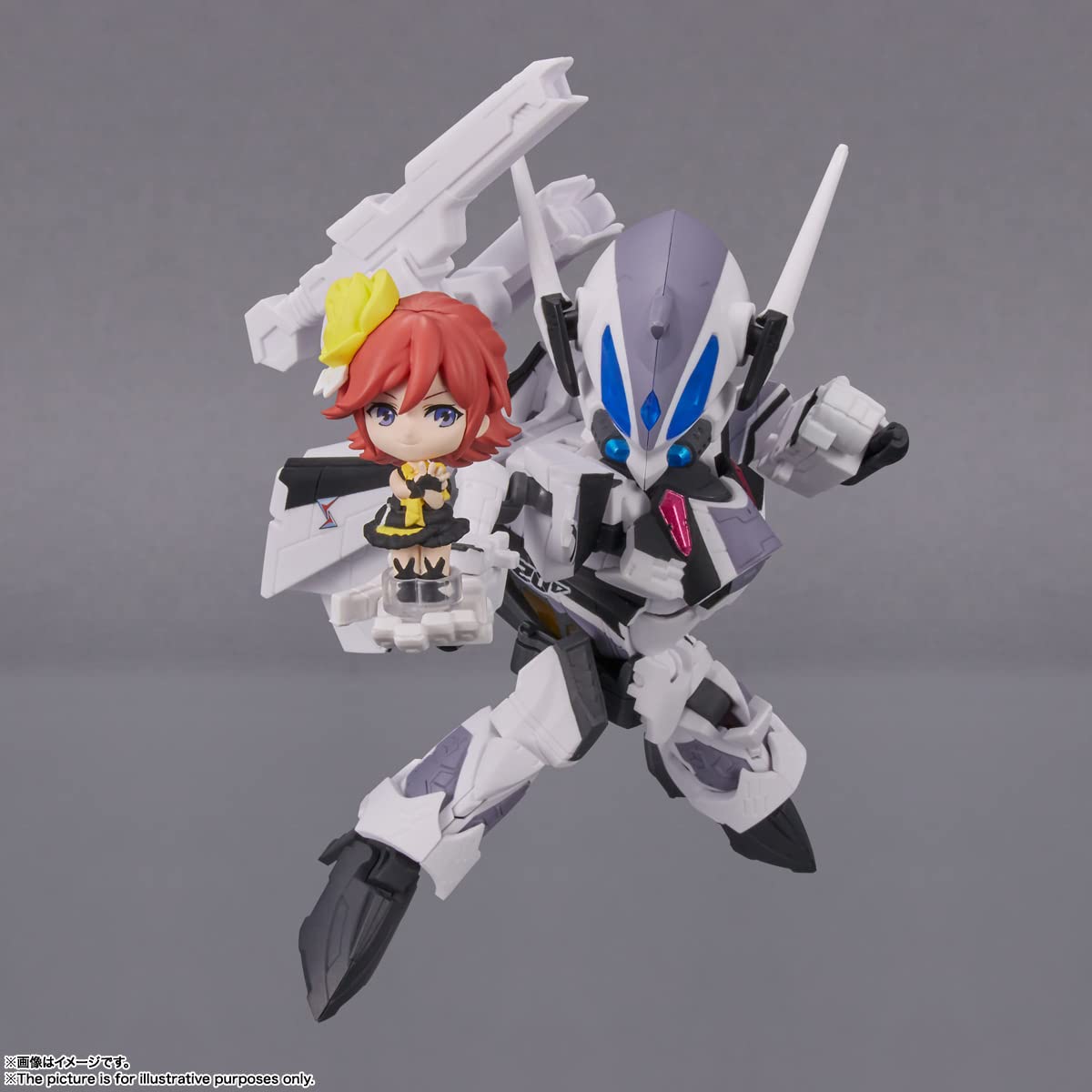 TAMASHII NATIONS Macross Delta VF-31F Siegfried (Messer Use) with Kaname Buccaneer – Tiny Session Figure