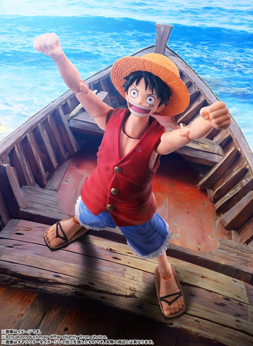 TAMASHII NATIONS Monkey D. Luffy Romance Dawn S.H.Figuarts Action Figure | One Piece Collectible