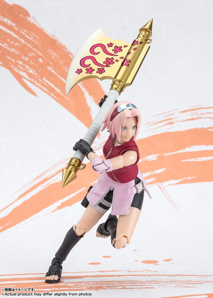 TAMASHII NATIONS Naruto Sakura Haruno Narutop99 Edition S.H.Figuarts Action Figure – Officially Licensed