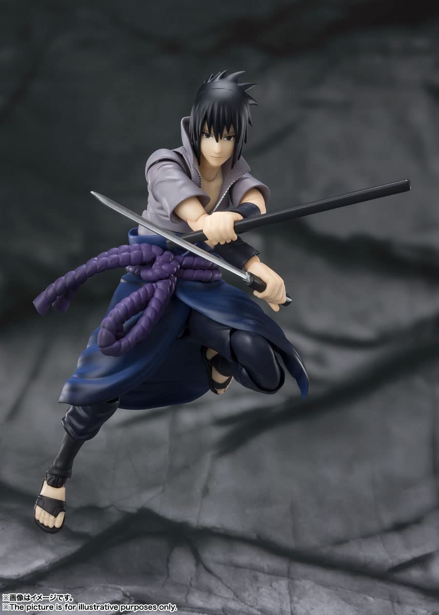 TAMASHII NATIONS Naruto Shippuden Sasuke Uchiha S.H.Figuarts Action Figure – He Who Bears All Hatred