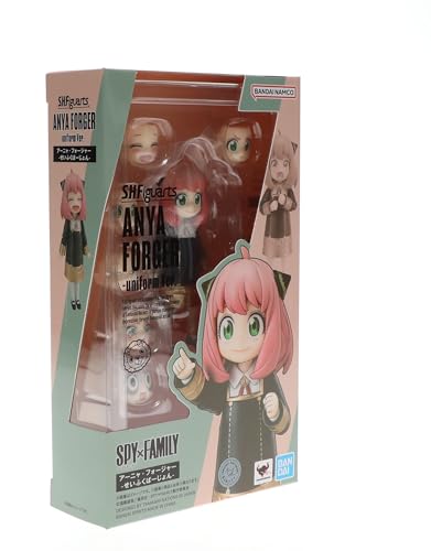 TAMASHII NATIONS Spy x Family Anya Forger Uniform Ver. S.H.Figuarts Figure – 3.1-Inch