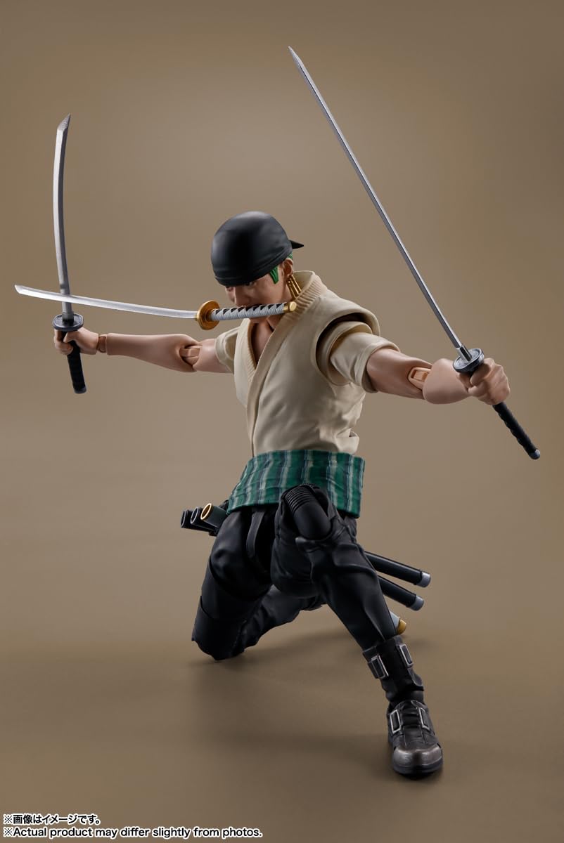 TAMASHII NATIONS One Piece Roronoa Zoro S.H.Figuarts Action Figure – Official Licensed
