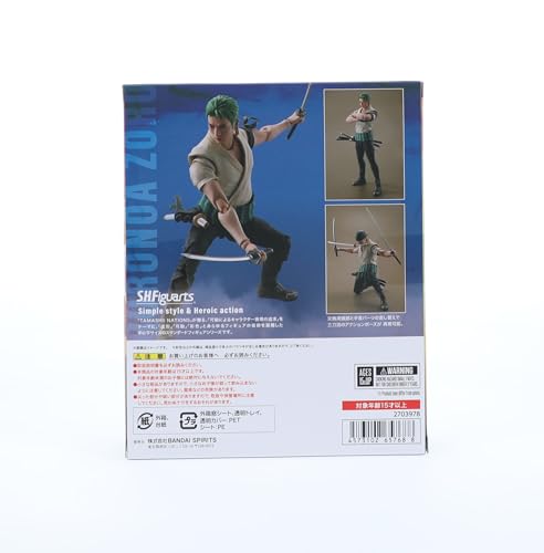 TAMASHII NATIONS One Piece Roronoa Zoro S.H.Figuarts Action Figure – Official Licensed