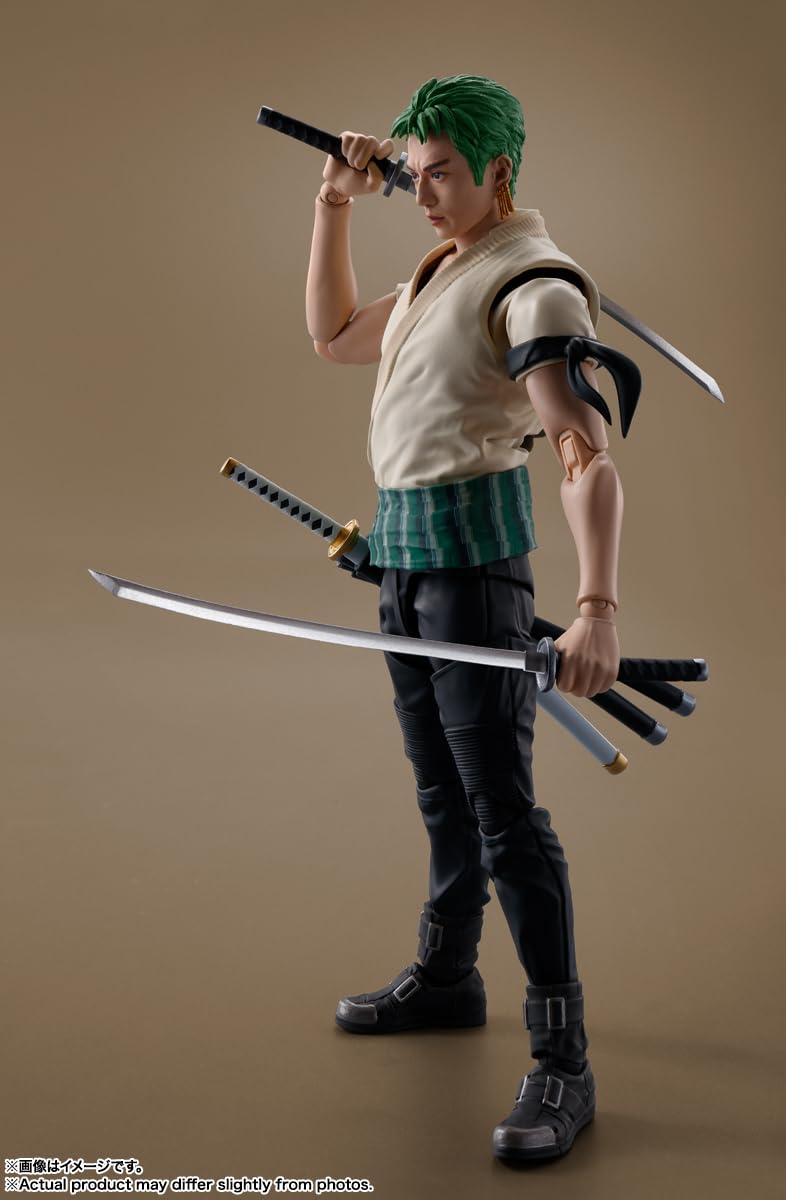 TAMASHII NATIONS One Piece Roronoa Zoro S.H.Figuarts Action Figure – Official Licensed