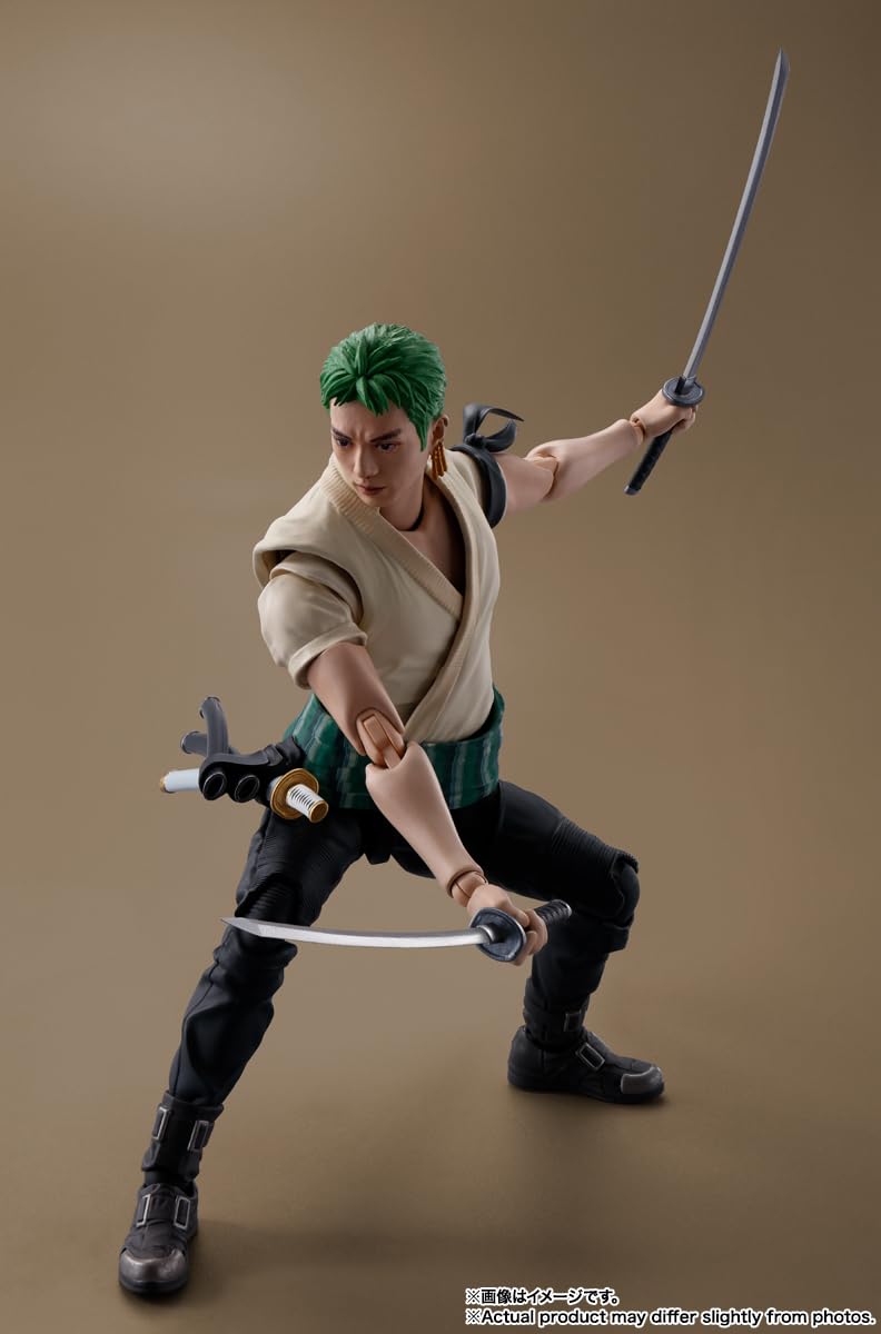 TAMASHII NATIONS One Piece Roronoa Zoro S.H.Figuarts Action Figure – Official Licensed