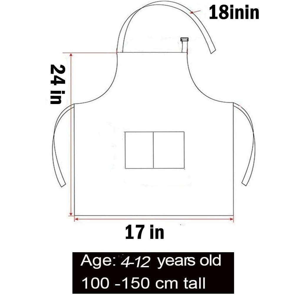Tamicy 10-Piece Kids Chef Hat & Apron Set with Pockets — Adjustable, Colorful for Cooking, Baking & Crafts
