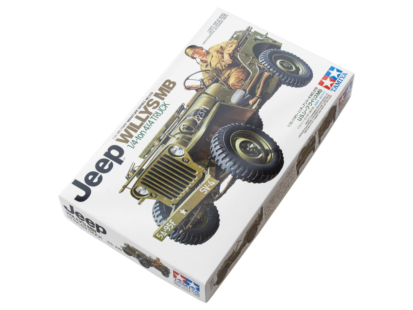 TAMIYA Jeep Willys MB 1/35 Scale 4x4 Hobby Model Kit with Driver Figure and Decals