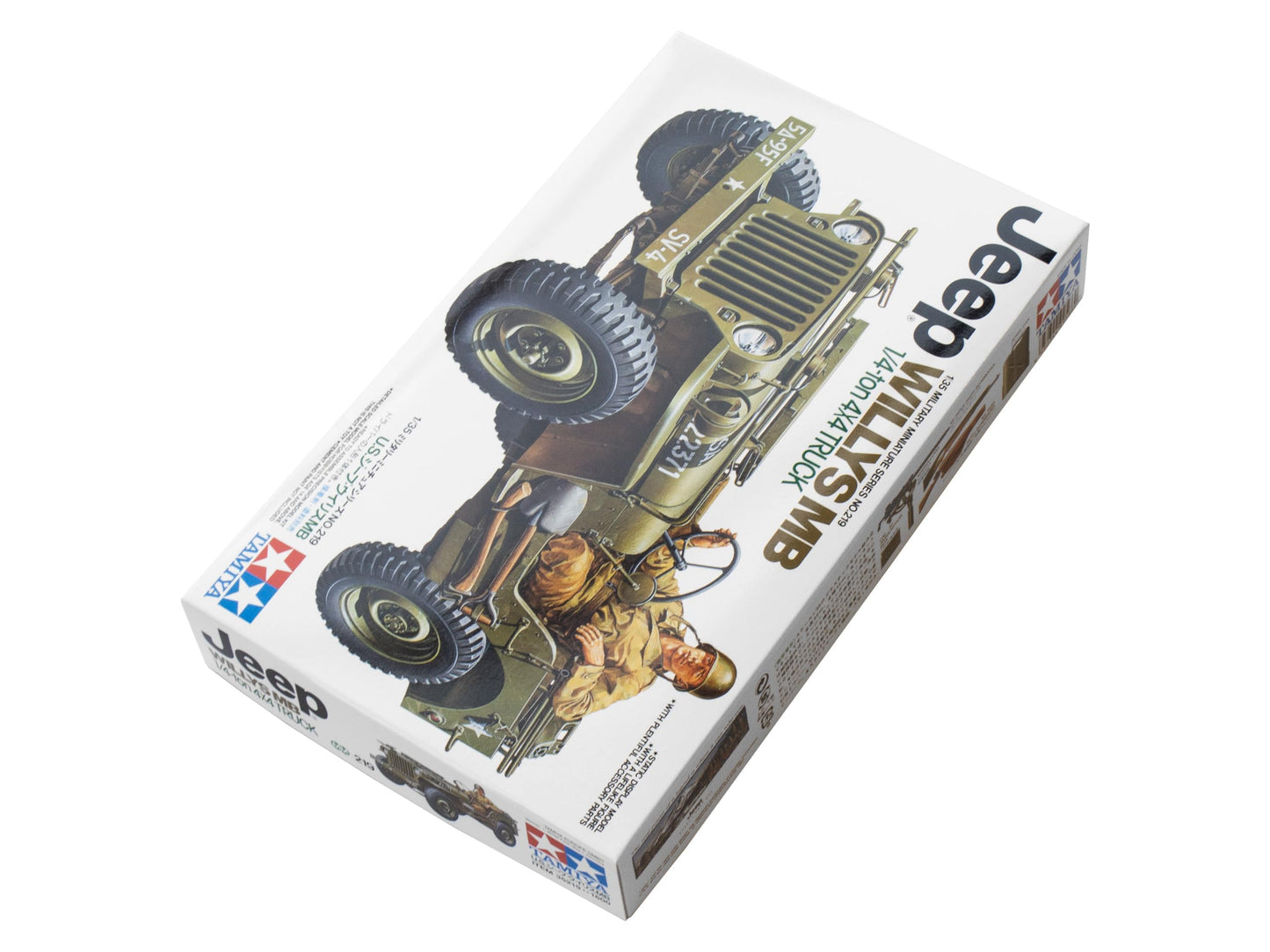 TAMIYA Jeep Willys MB 1/35 Scale 4x4 Hobby Model Kit with Driver Figure and Decals
