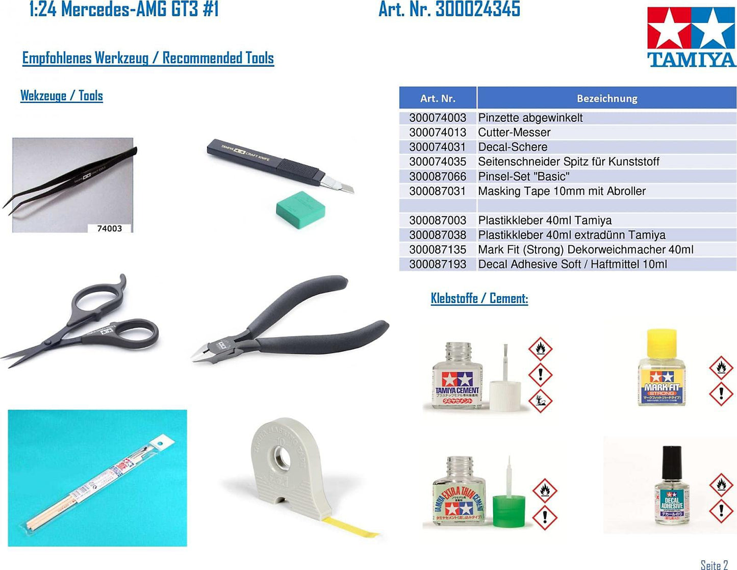 Tamiya 24345 Mercedes-AMG GT3 1/24 Scale Kit – 198 mm Length, Assembly Required