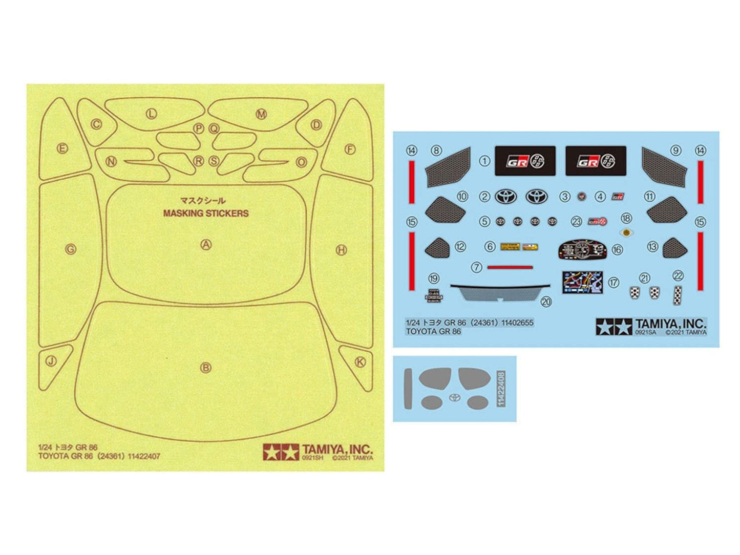 Toyota GR86 1:24 Model Kit by TAMIYA | Gazoo Racing Emblem | 24361