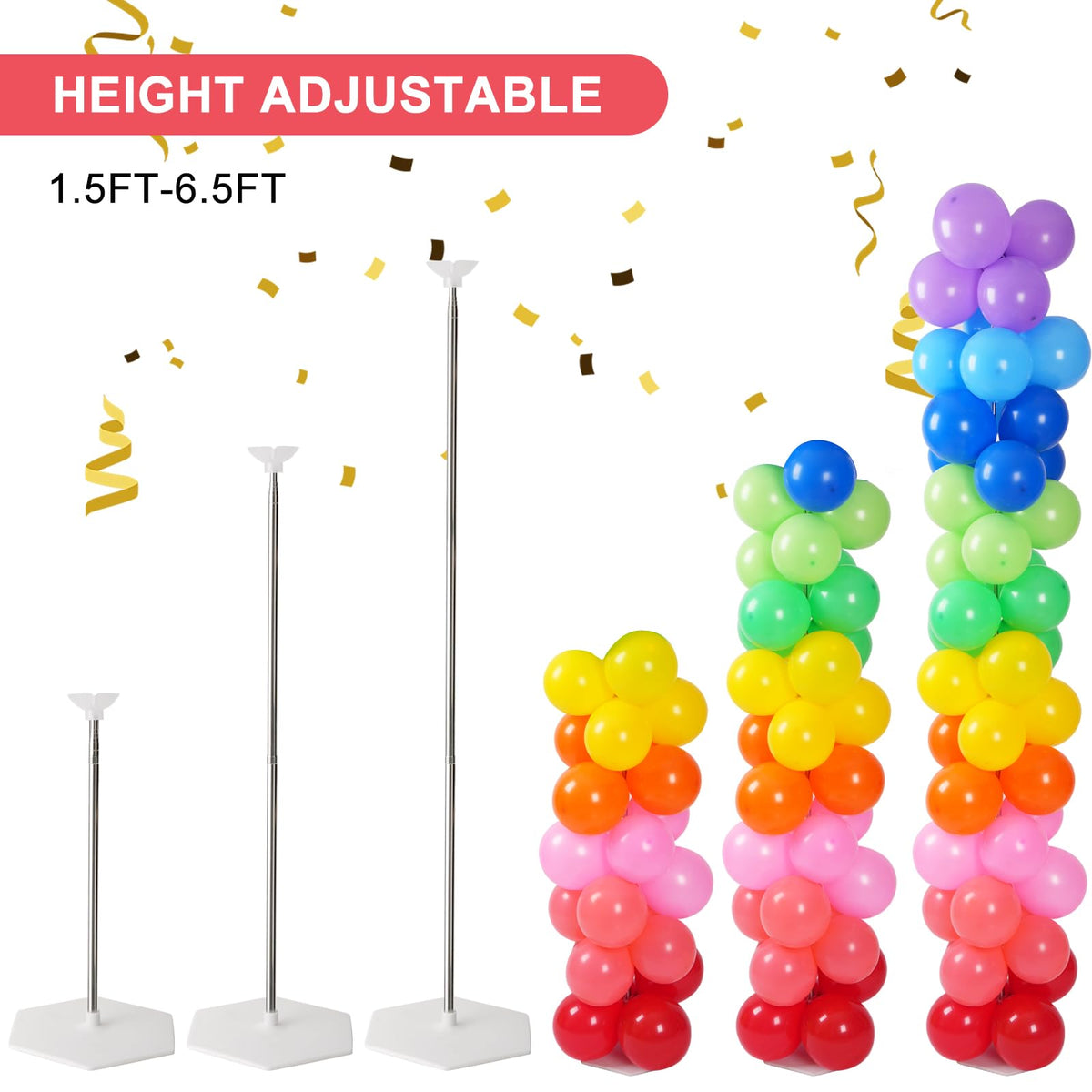 Tamodan Adjustable Balloon Column Kit – 78-Inch Telescopic Balloon Tower Stand