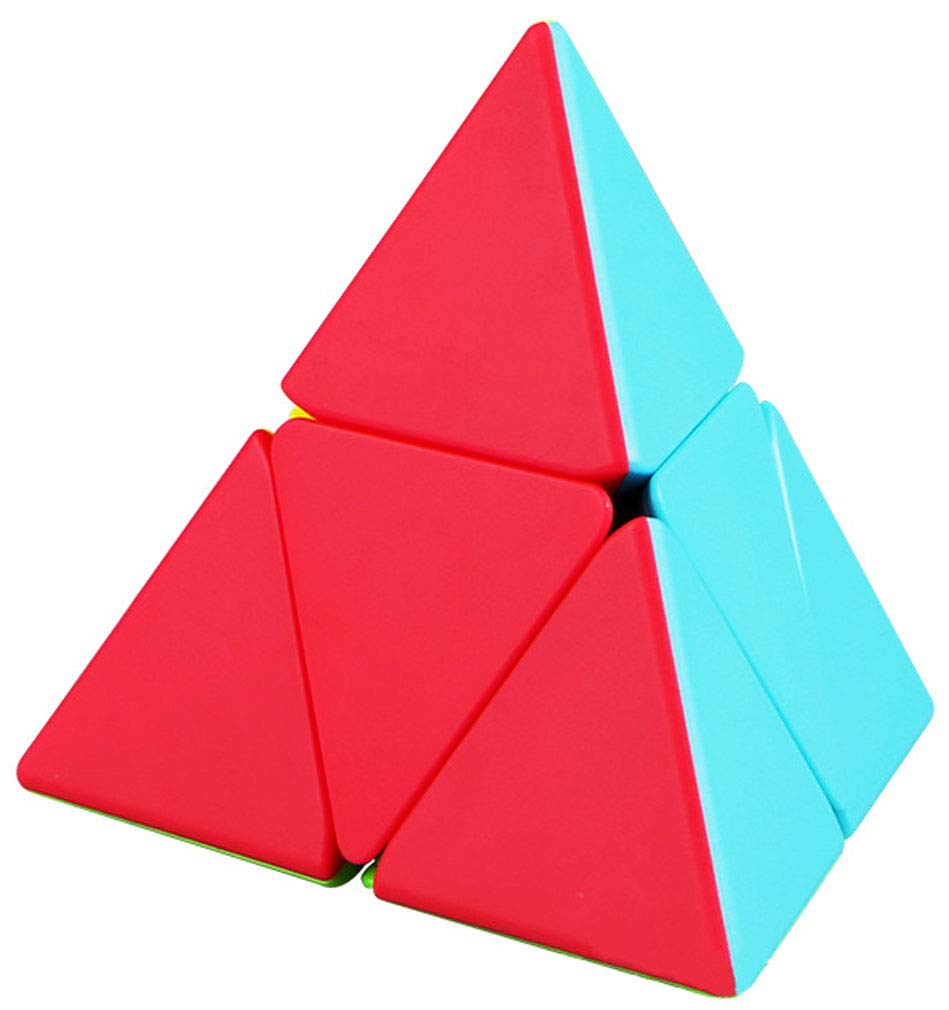 TANCH QIYI Pyramid Speed Cube 2x2 Stickless Triangle Magic Cube Puzzle Toy – Colorful