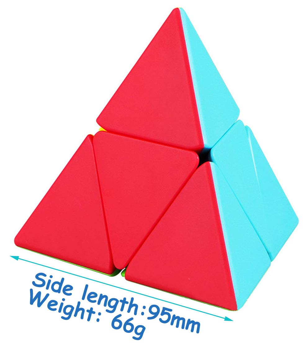 TANCH QIYI Pyramid Speed Cube 2x2 Stickless Triangle Magic Cube Puzzle Toy – Colorful
