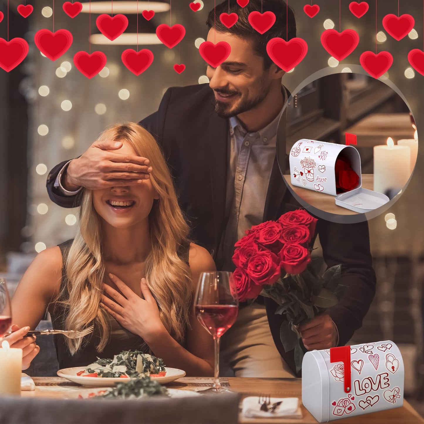 Tandefio 6-Pack Valentine Mini Tinplate Mailboxes with Stickers – DIY Gift & Party Favors
