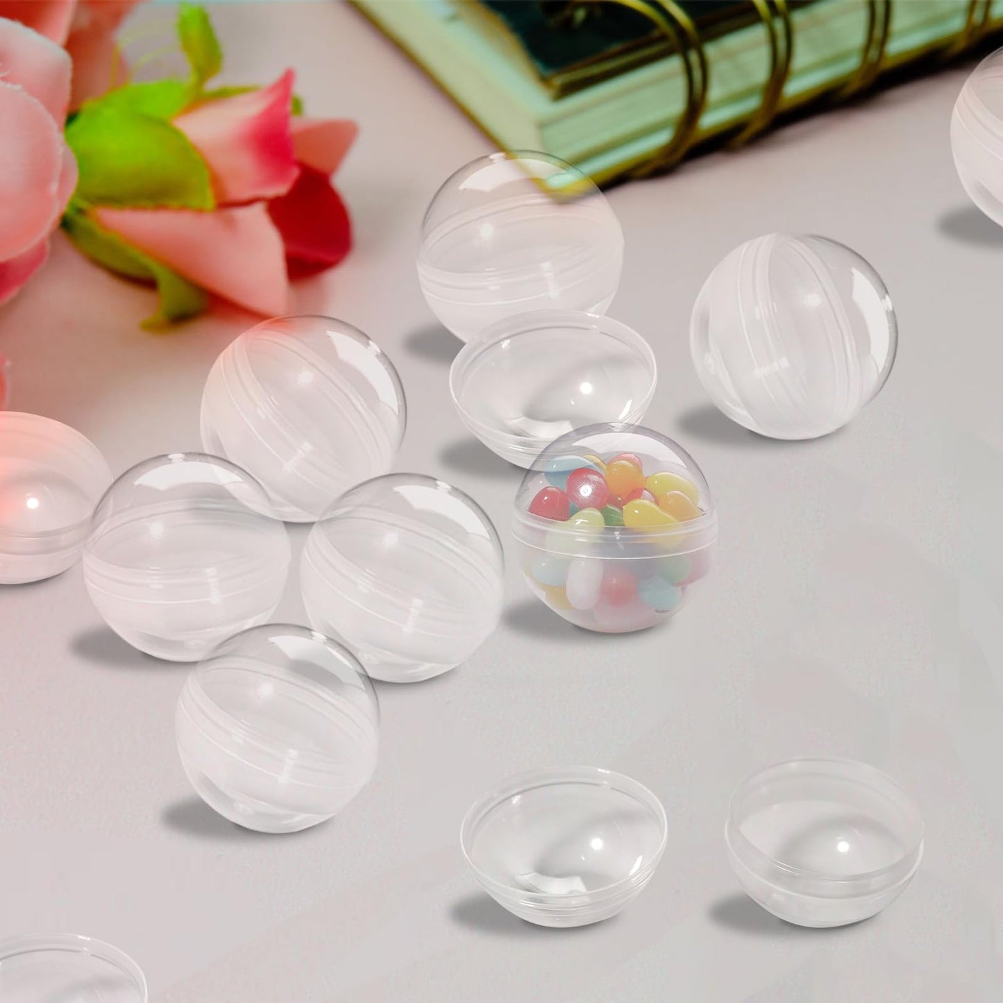 TANEMUDO 320 Pcs Gumball Capsules – 2-Inch Clear Plastic Vending Capsules
