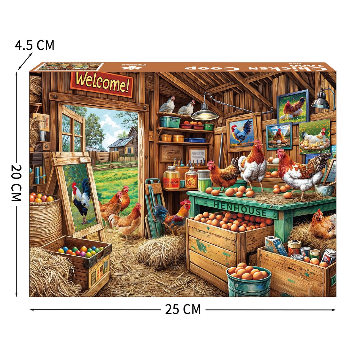 TangComplete Chicken Coop 1000-Piece Jigsaw Puzzle for Adults | Challenging Family Puzzle