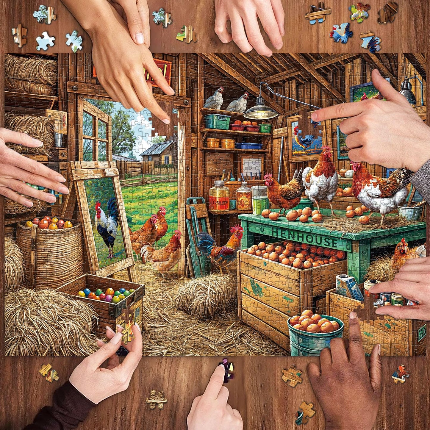 TangComplete Chicken Coop 1000-Piece Jigsaw Puzzle for Adults | Challenging Family Puzzle
