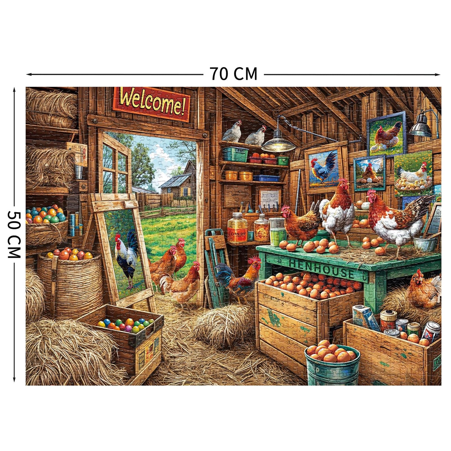 TangComplete Chicken Coop 1000-Piece Jigsaw Puzzle for Adults | Challenging Family Puzzle
