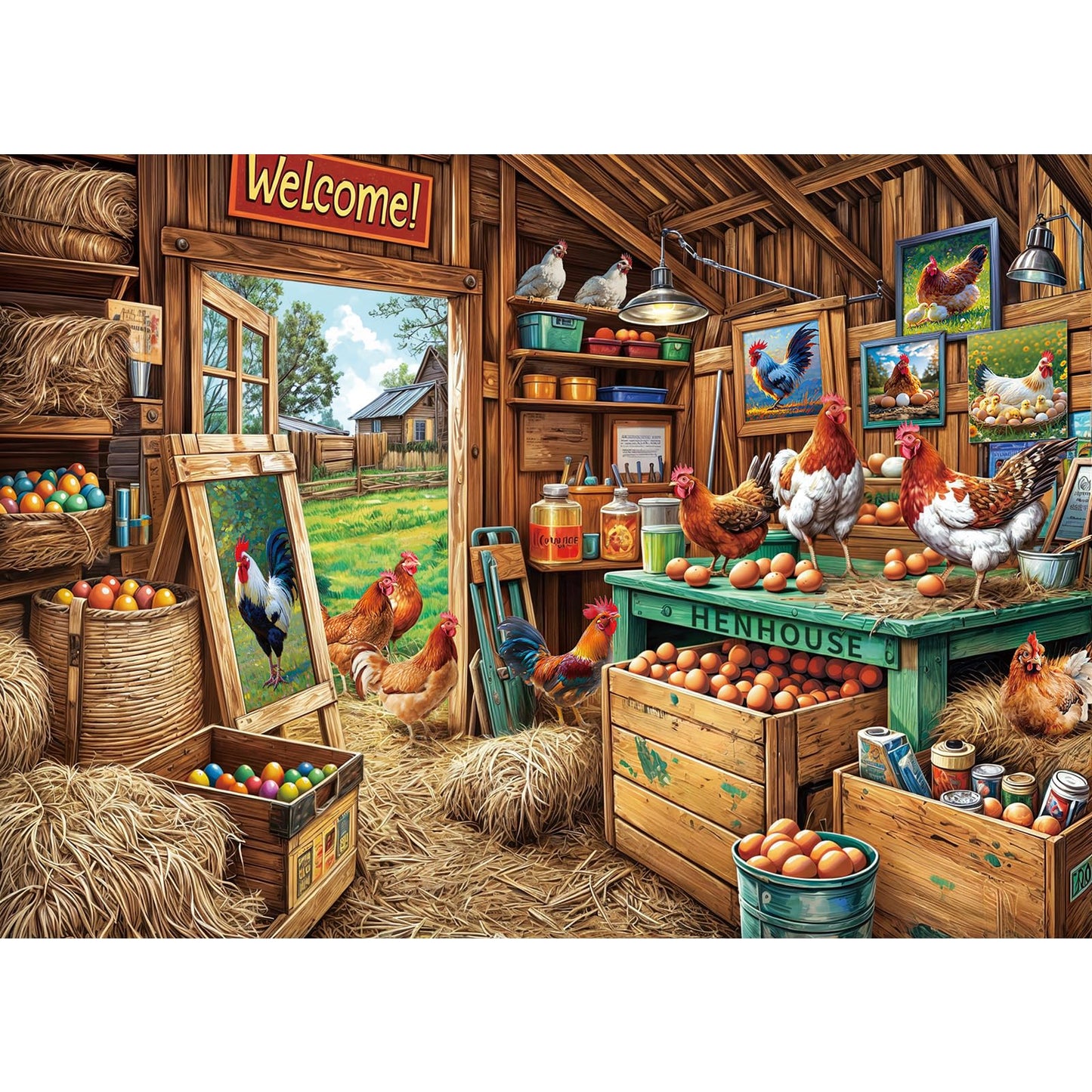 TangComplete Chicken Coop 1000-Piece Jigsaw Puzzle for Adults | Challenging Family Puzzle