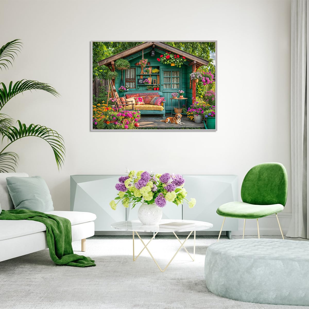 TangMosaic 1000-Piece Flower House Puzzle for Adults | Interlock & Low Dust