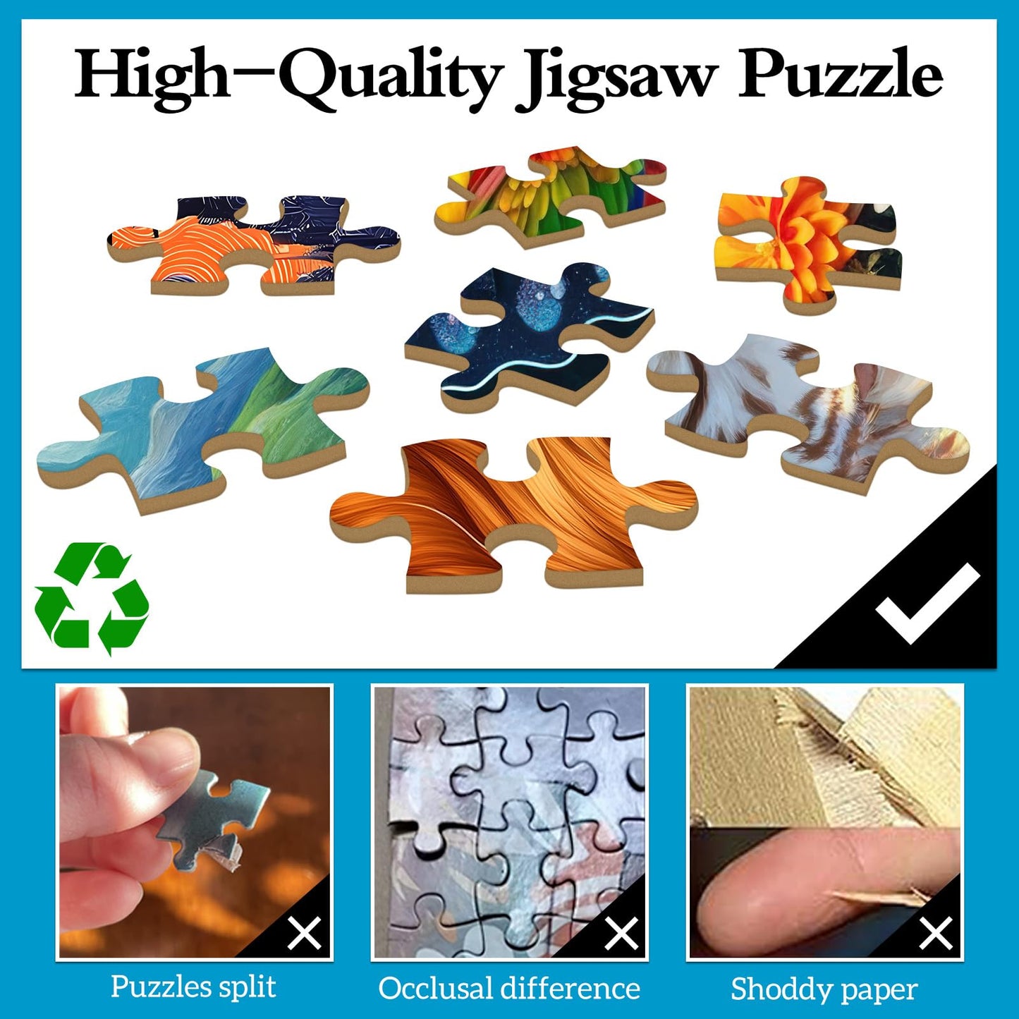 TangMosaic 1000-Piece Flower House Puzzle for Adults | Interlock & Low Dust