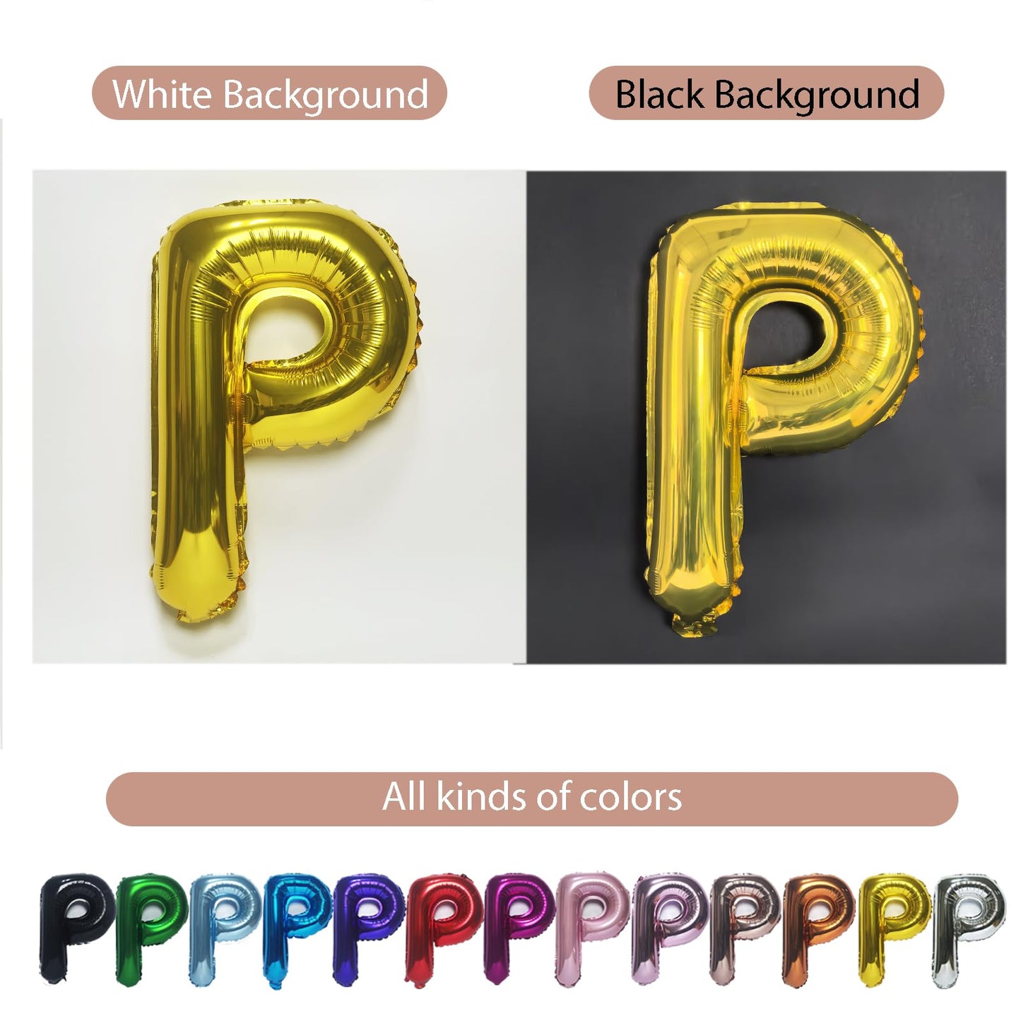 TangTuan 52 Pcs Gold Foil Letter Balloons with Air Pump | 16-Inch A-Z Sets for Birthday Banner & Party Decor