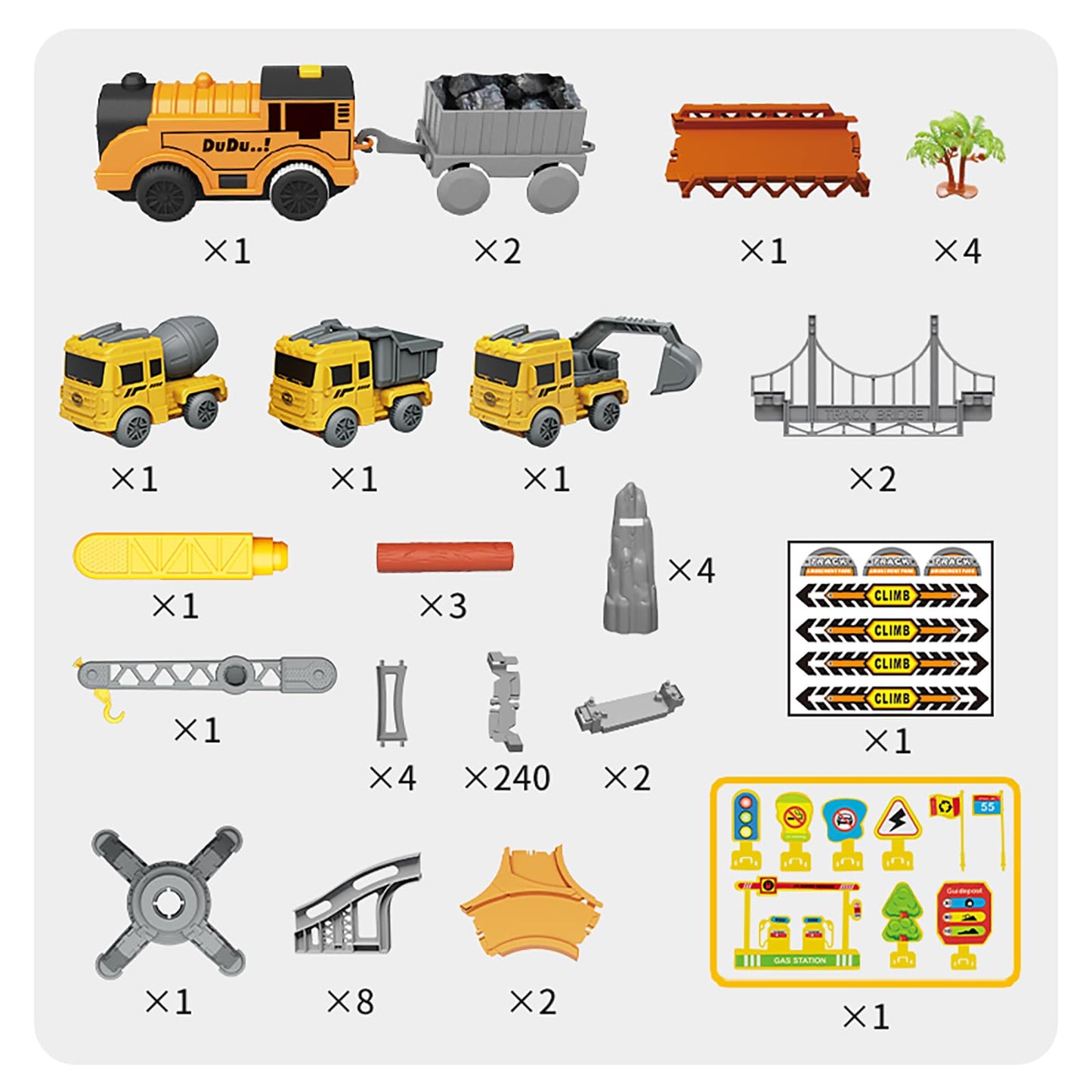 TANMGIN 281-Pcs Race Tracks Construction Toys – Creative Engineering Set for Kids 3-9