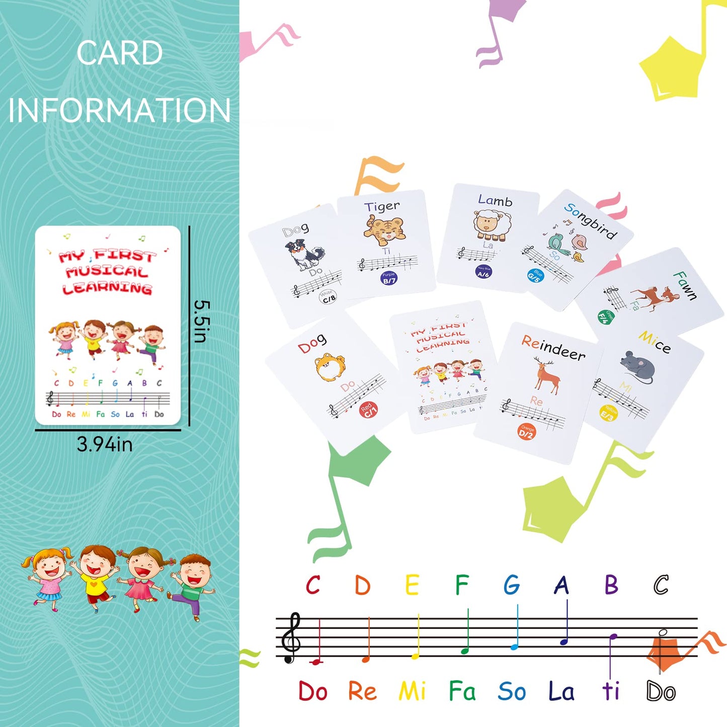 TantivyBo Desk Bells Rainbow Diatonic Hand Bells — 8-Note Musical Toy with Songbook for Kids 3+