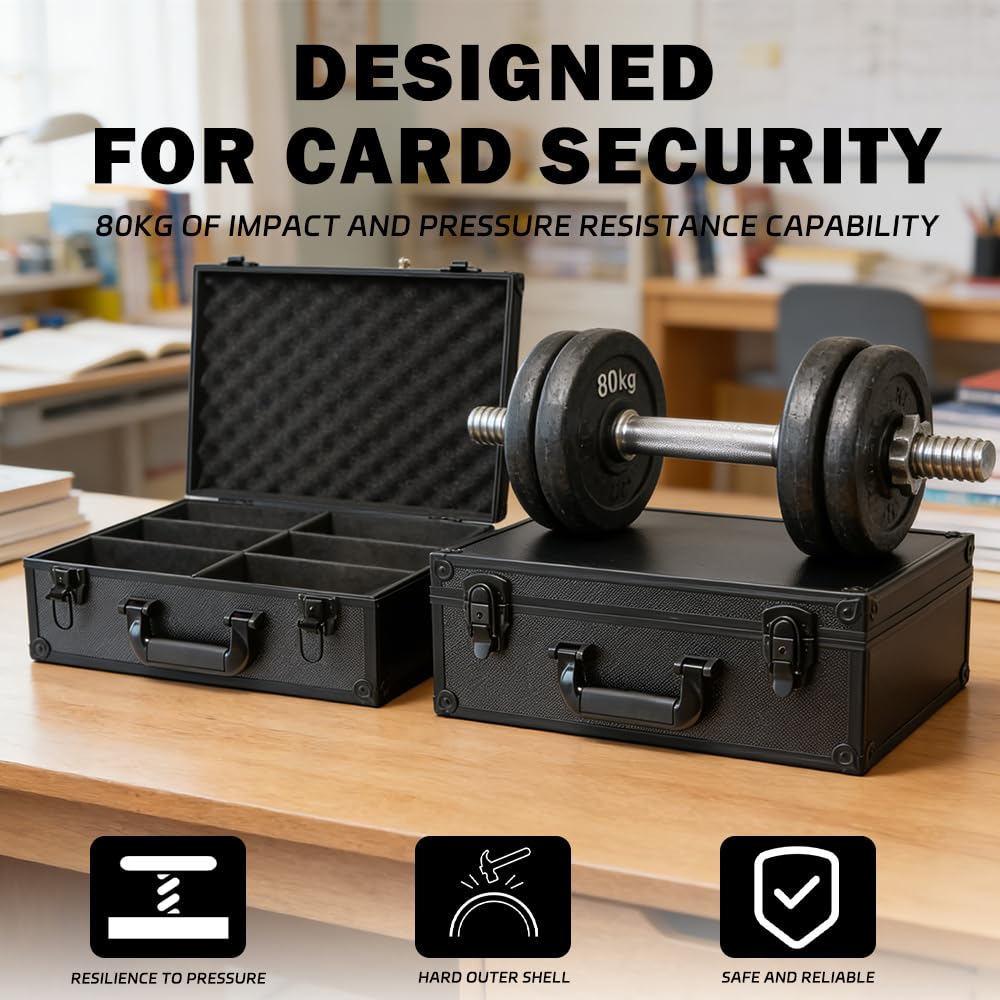 TAOPOWER Sports Card Storage Box — 3500 Card Capacity Aluminum Case for Large Card Collections