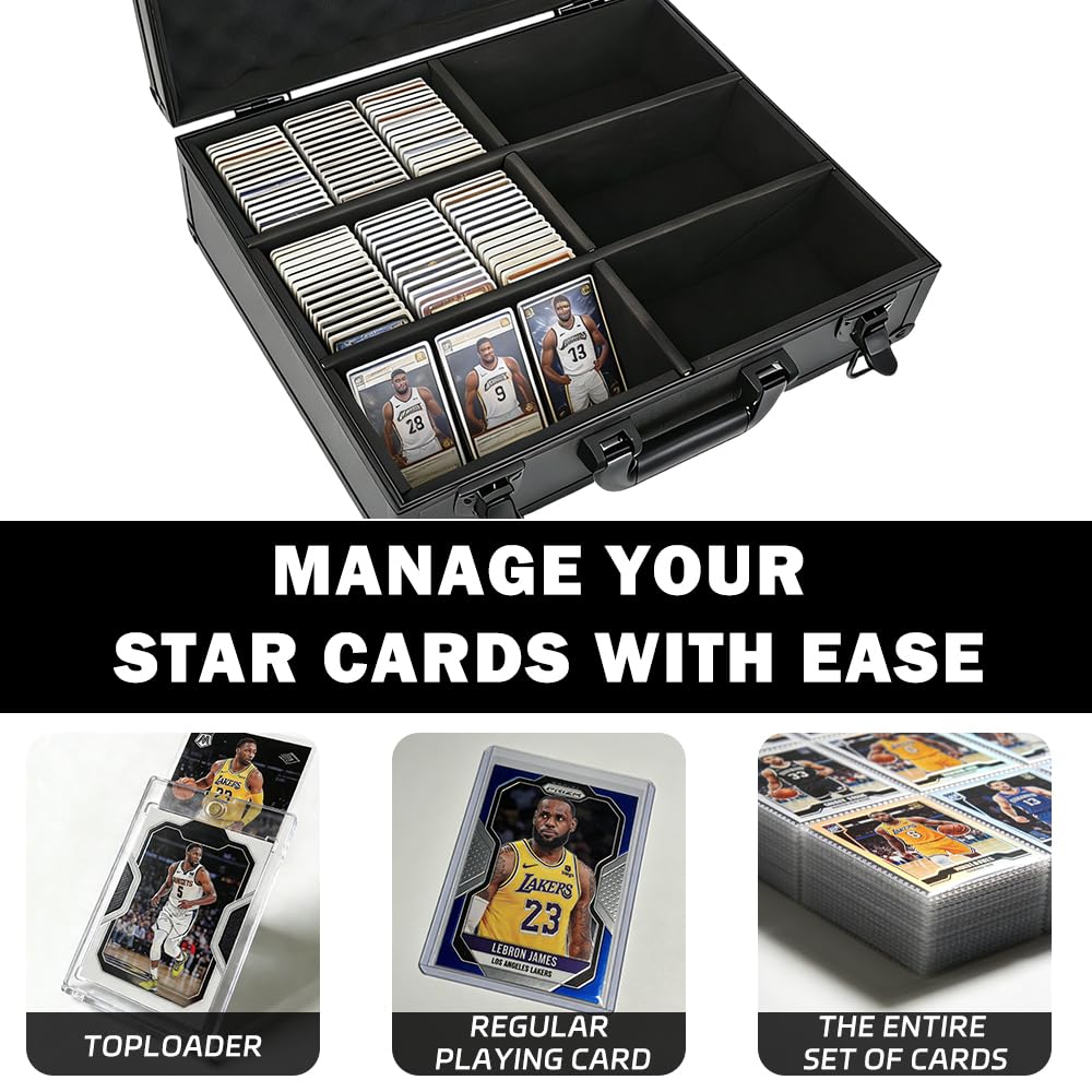 TAOPOWER Sports Card Storage Box — 3500 Card Capacity Aluminum Case for Large Card Collections