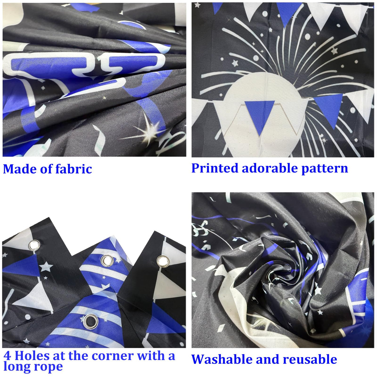 TAOTOSUNE 13th Birthday Decorations – Blue & Black Theme with Official Backdrop & Balloons