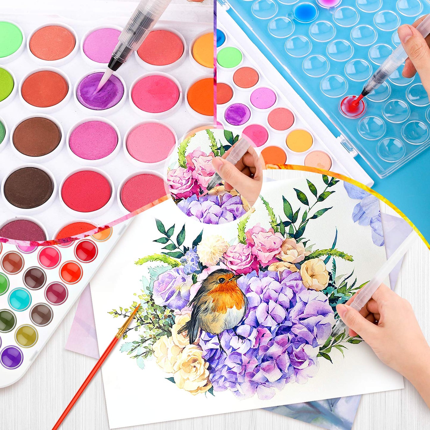 Taotree 48-Color Watercolor Paint Set – Vibrant Art Supplies for Kids & Adults