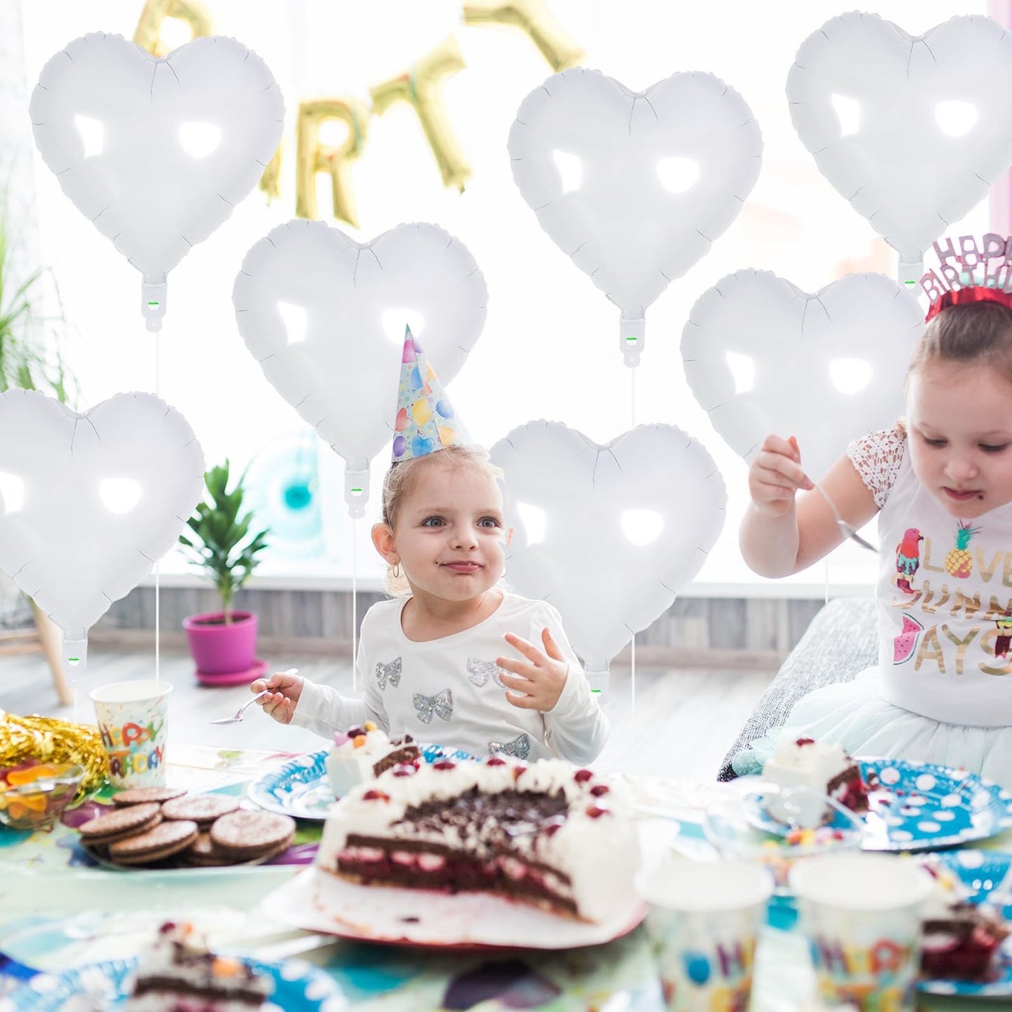TAOYE White Heart Foil Balloons 18 Inch – 12 Pack for Weddings, Birthdays, Baby Showers