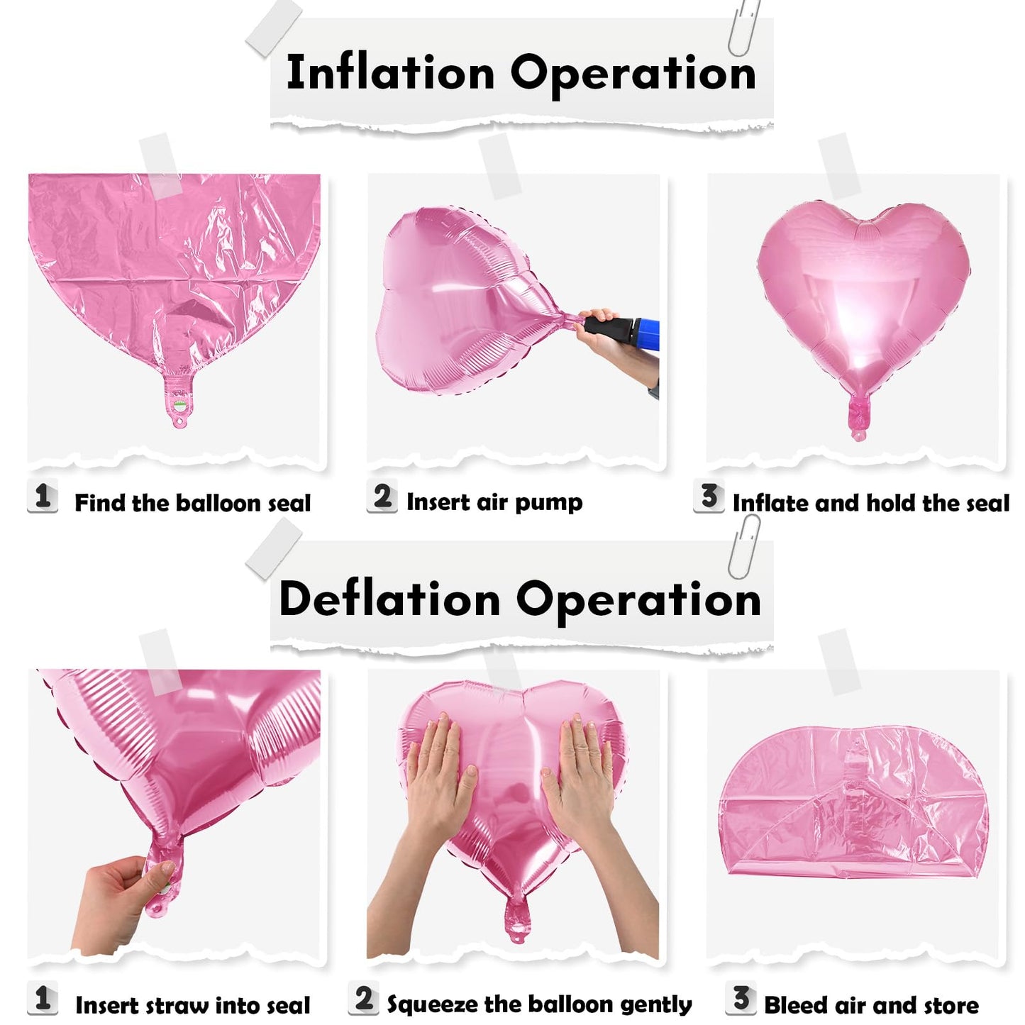 TAOYE Pink Heart Foil Balloons, 18-Inch, 10-Pack — Ideal for Weddings, Birthdays, Baby Showers