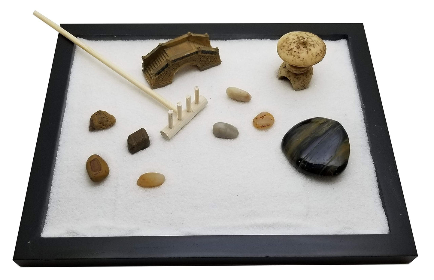 Tapbull Zen Sand Garden for Desk (Medium) – Desk Zen Kit with Rake & Figures