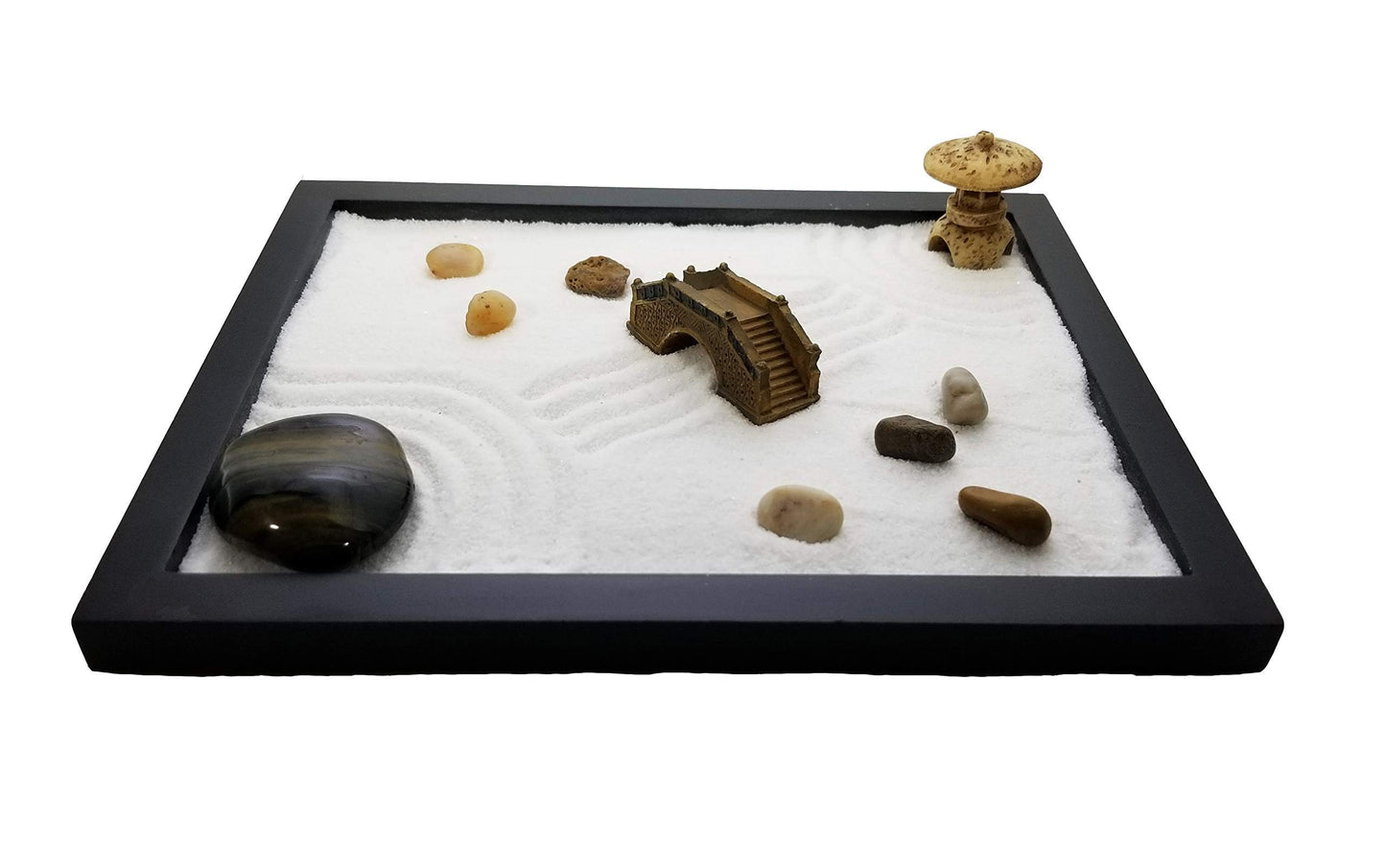 Tapbull Zen Sand Garden for Desk (Medium) – Desk Zen Kit with Rake & Figures