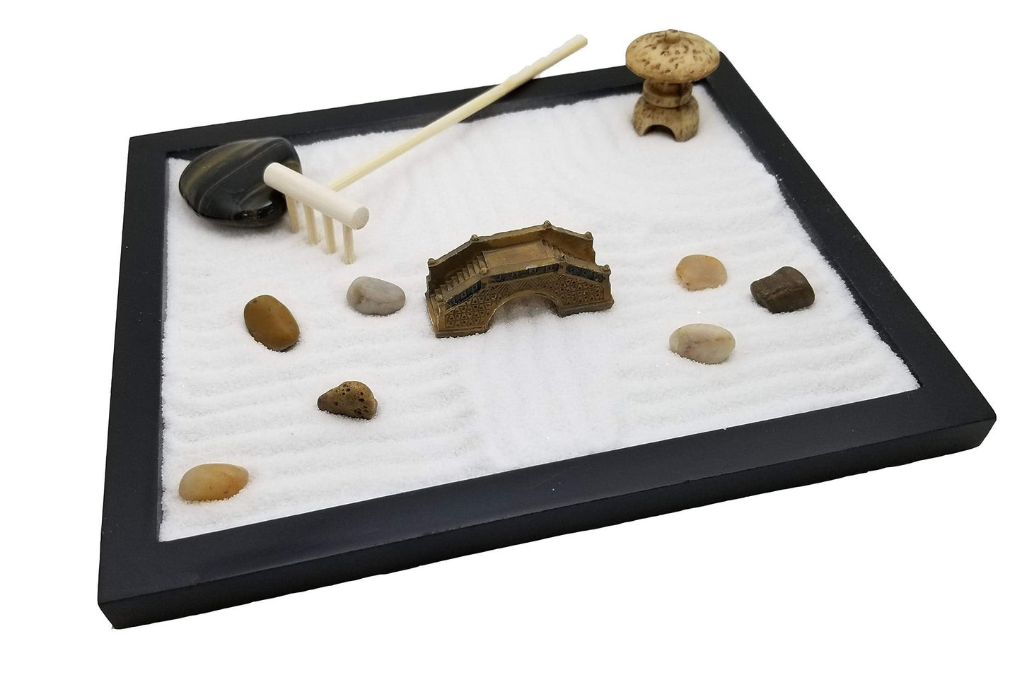 Tapbull Zen Sand Garden for Desk (Medium) – Desk Zen Kit with Rake & Figures