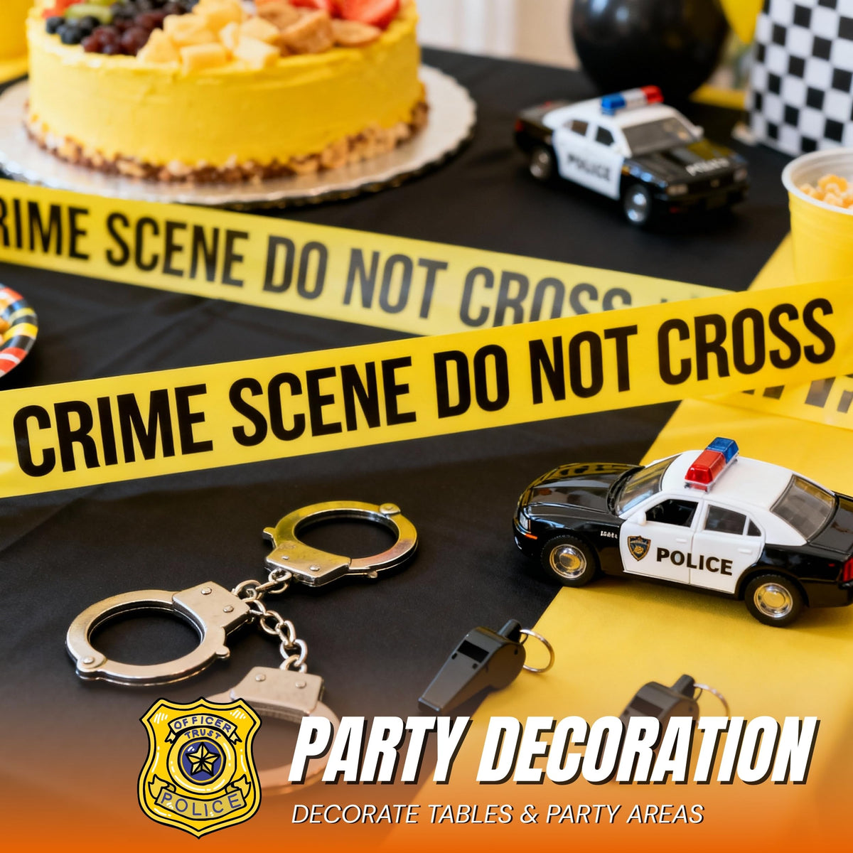 Tapix Mystery Dinner Party Game Kit - Crime Scene Decorations, Tape & Evidence Cards