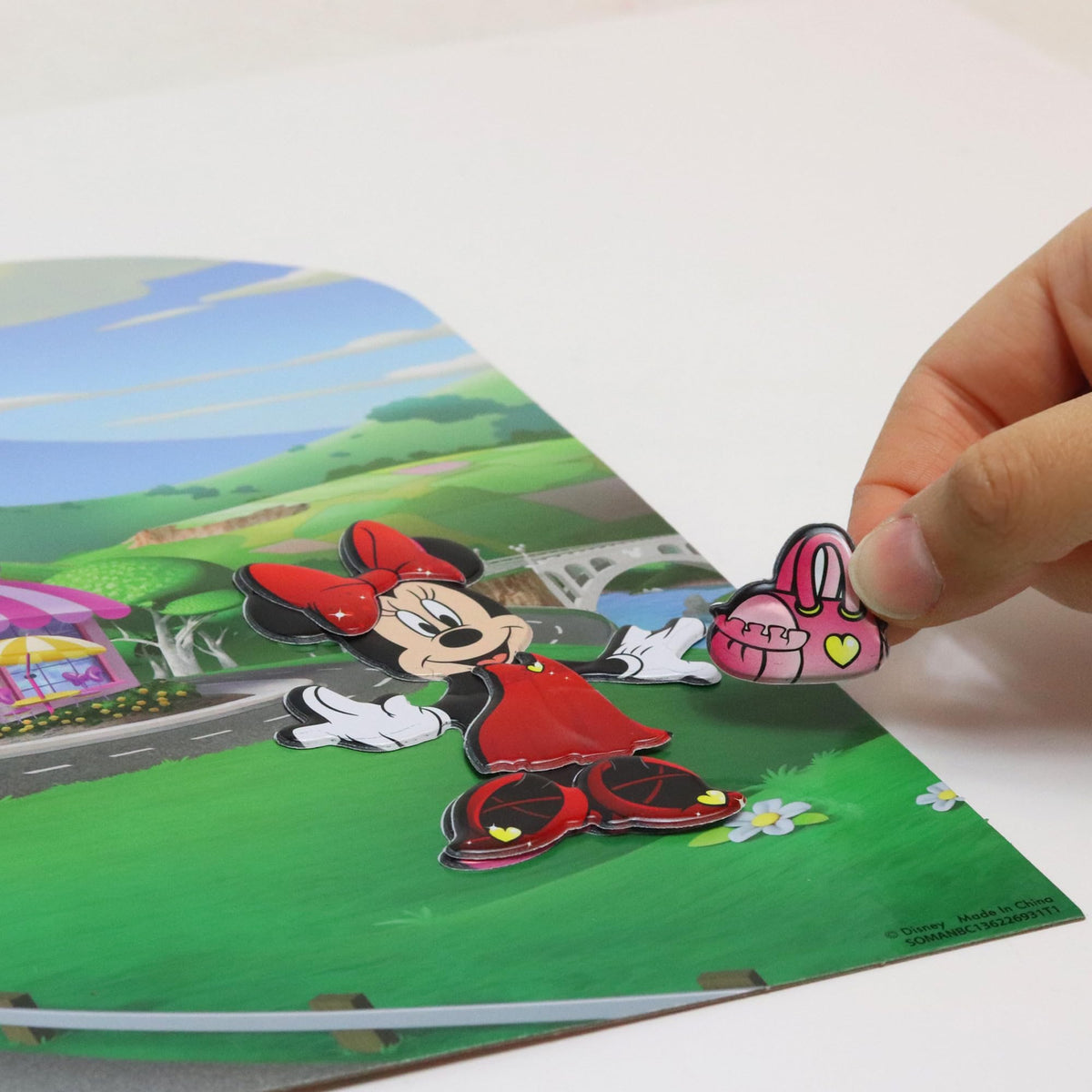 Tara Toys Minnie Mouse Stick N Play - 25ct Reusable Puffy Stickers & Double-Sided Scene