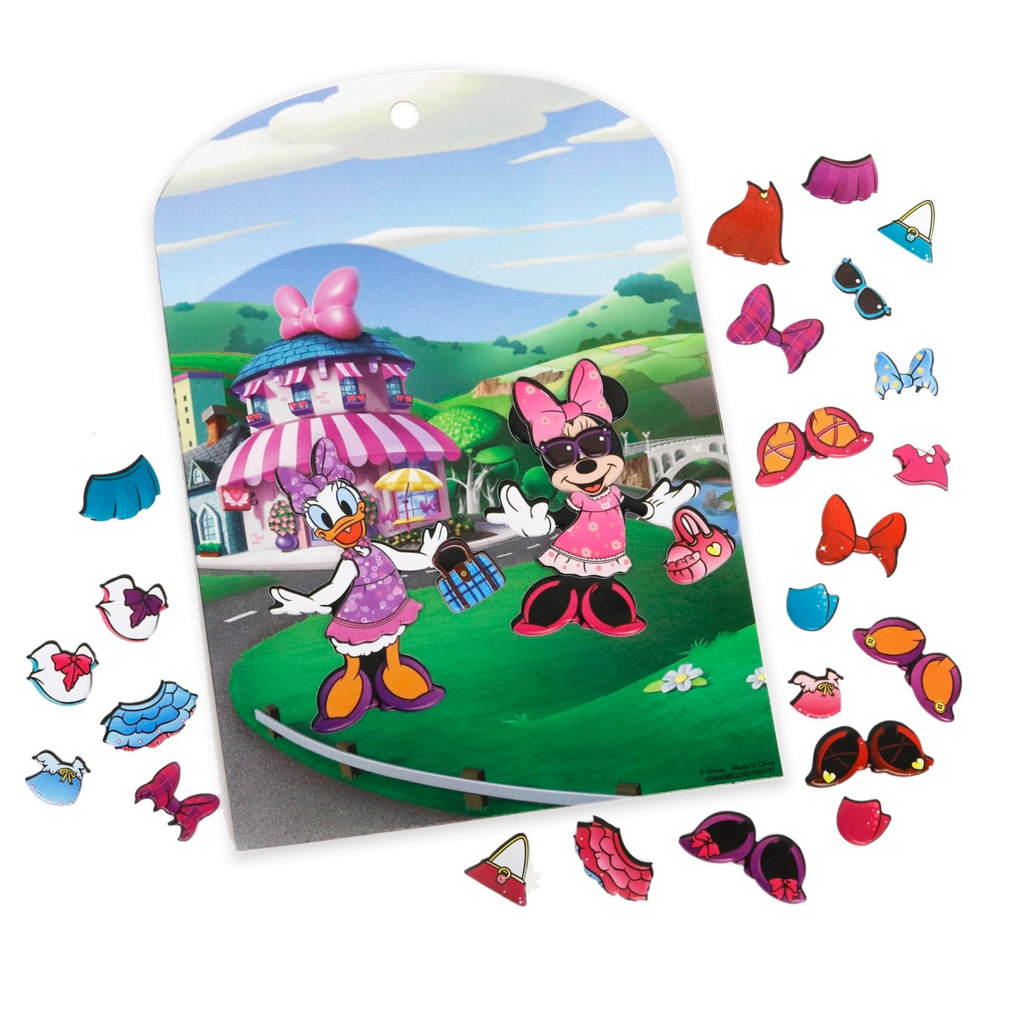 Tara Toys Minnie Mouse Stick N Play - 25ct Reusable Puffy Stickers & Double-Sided Scene