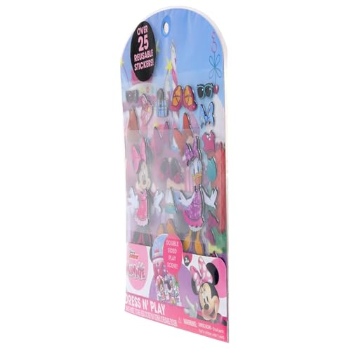 Tara Toys Minnie Mouse Stick N Play - 25ct Reusable Puffy Stickers & Double-Sided Scene
