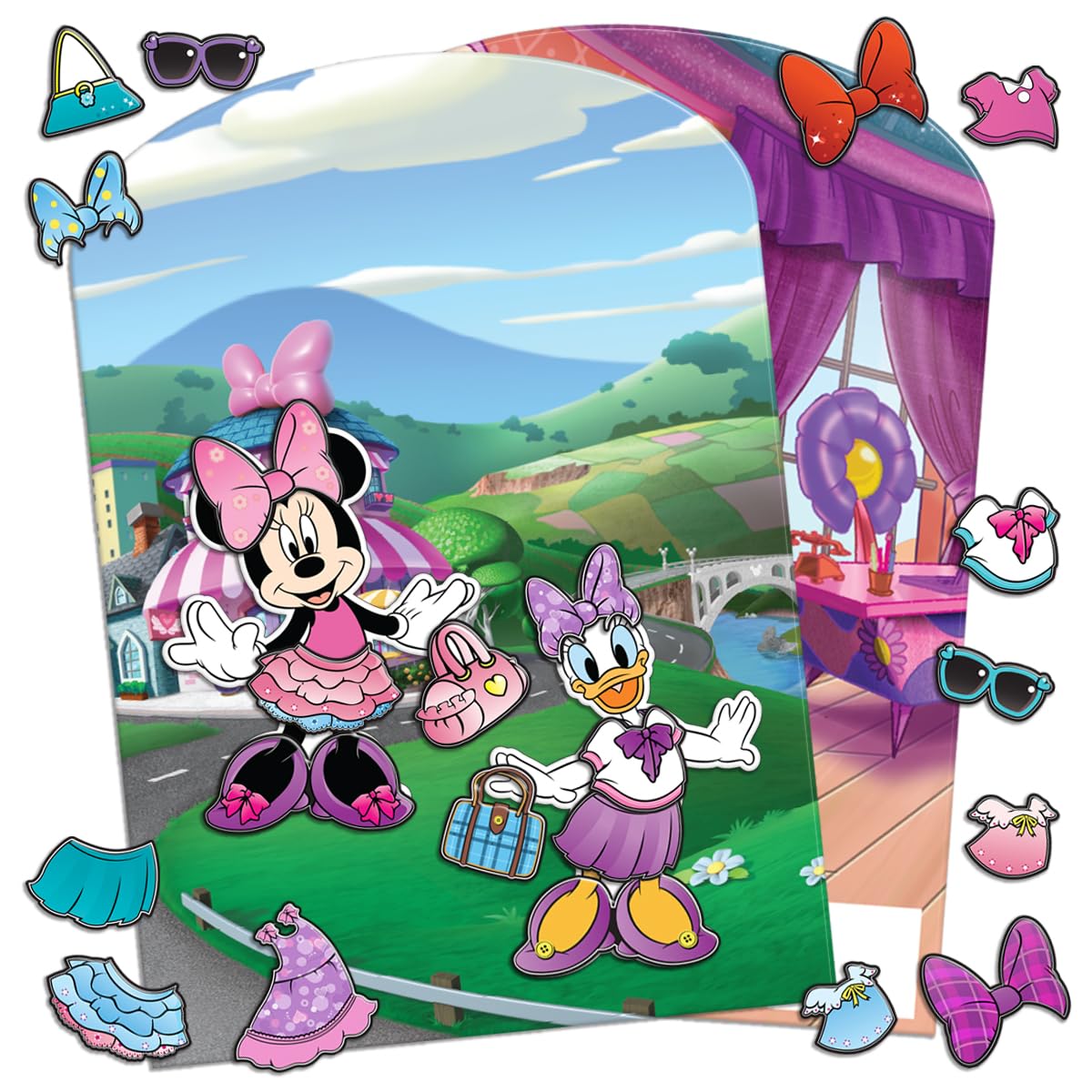 Tara Toys Minnie Mouse Stick N Play - 25ct Reusable Puffy Stickers & Double-Sided Scene
