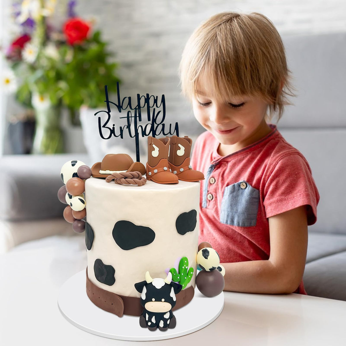 Tarocynn 20Pcs Cowboy Cake Decorations – Hat, Boots & Topper