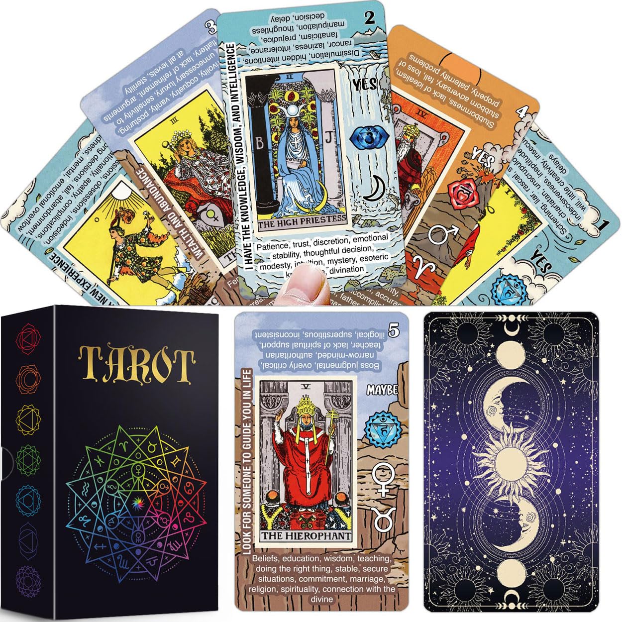 Tarotika Tarot Cards for Beginners – Learn Tarot with On-Card Meanings