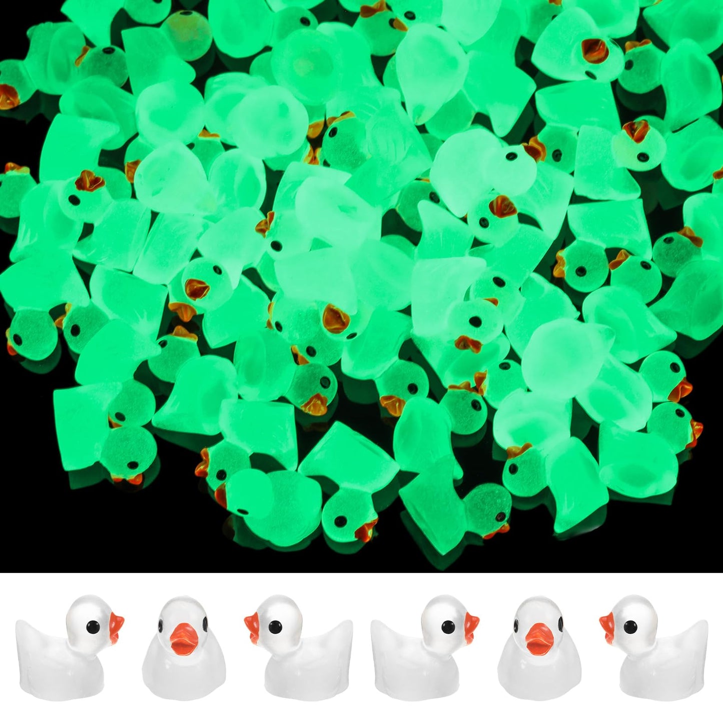 Tarpop 150 Pcs Luminous Mini Ducks – Resin Duck Figurines for Garden & DIY Decor