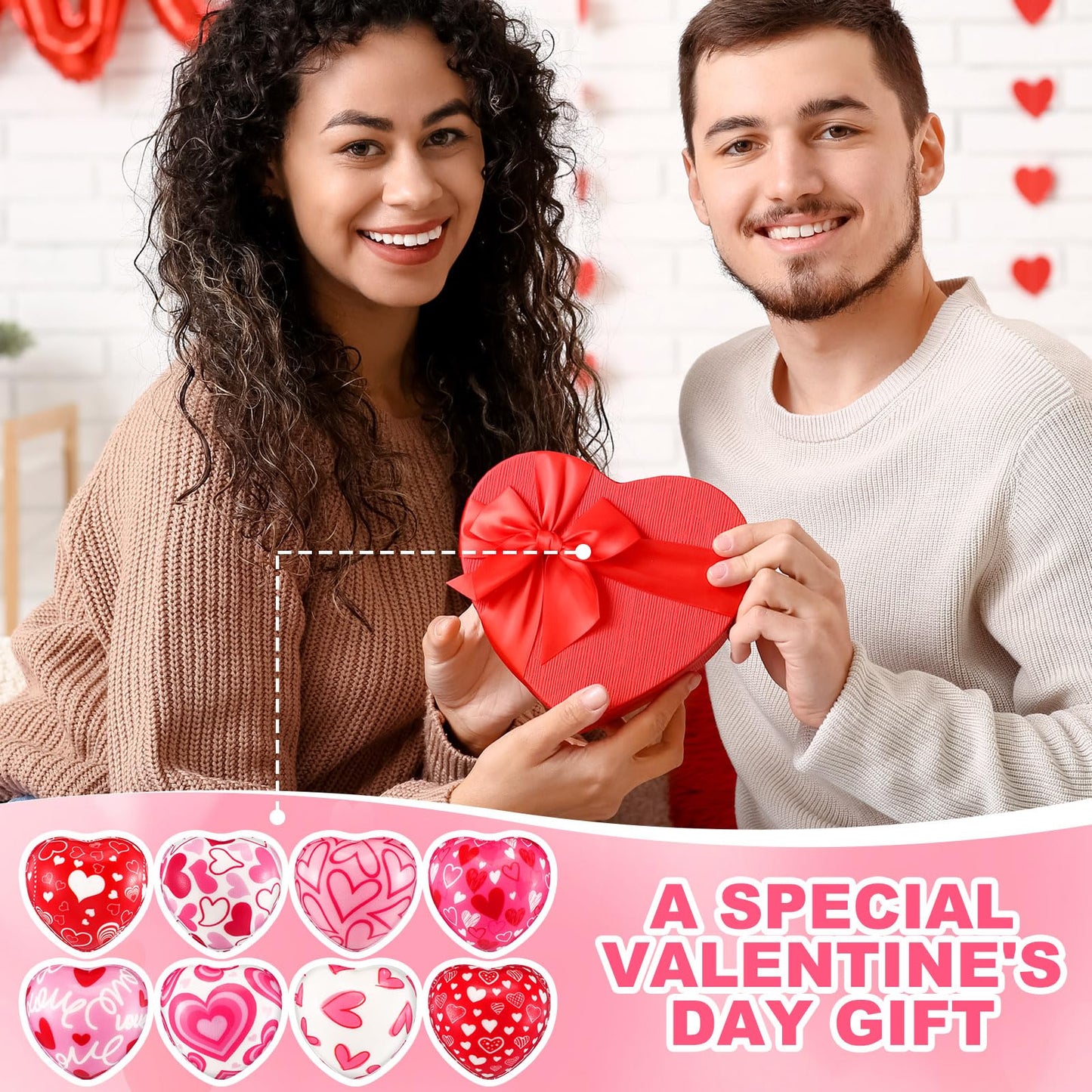 Tasdurian 60 Pcs Valentine's Day Heart Stress Balls – Mini 1.57'' Foam Squeeze Balls for Gifts and Party Favors