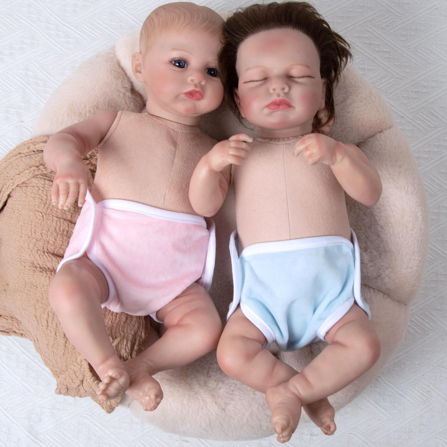 TatuDoll 4 Pairs Baby Doll Underpants – Reusable Diapers for 18-23 Inch Dolls (Pink & Blue)