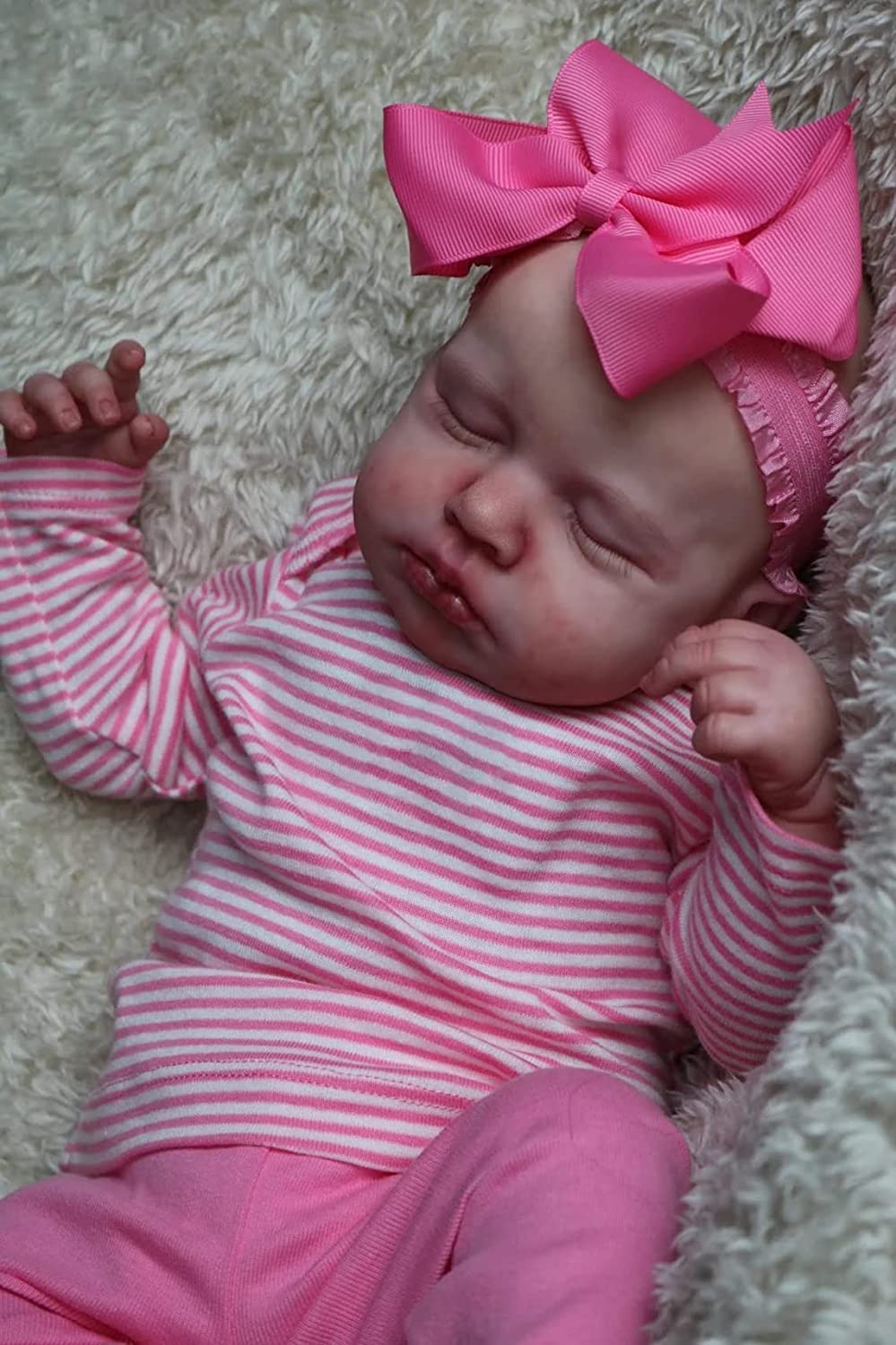TatuDoll Reborn Doll Clothes Set for 18-20 inch Dolls – Pink Striped 3-Piece Outfit