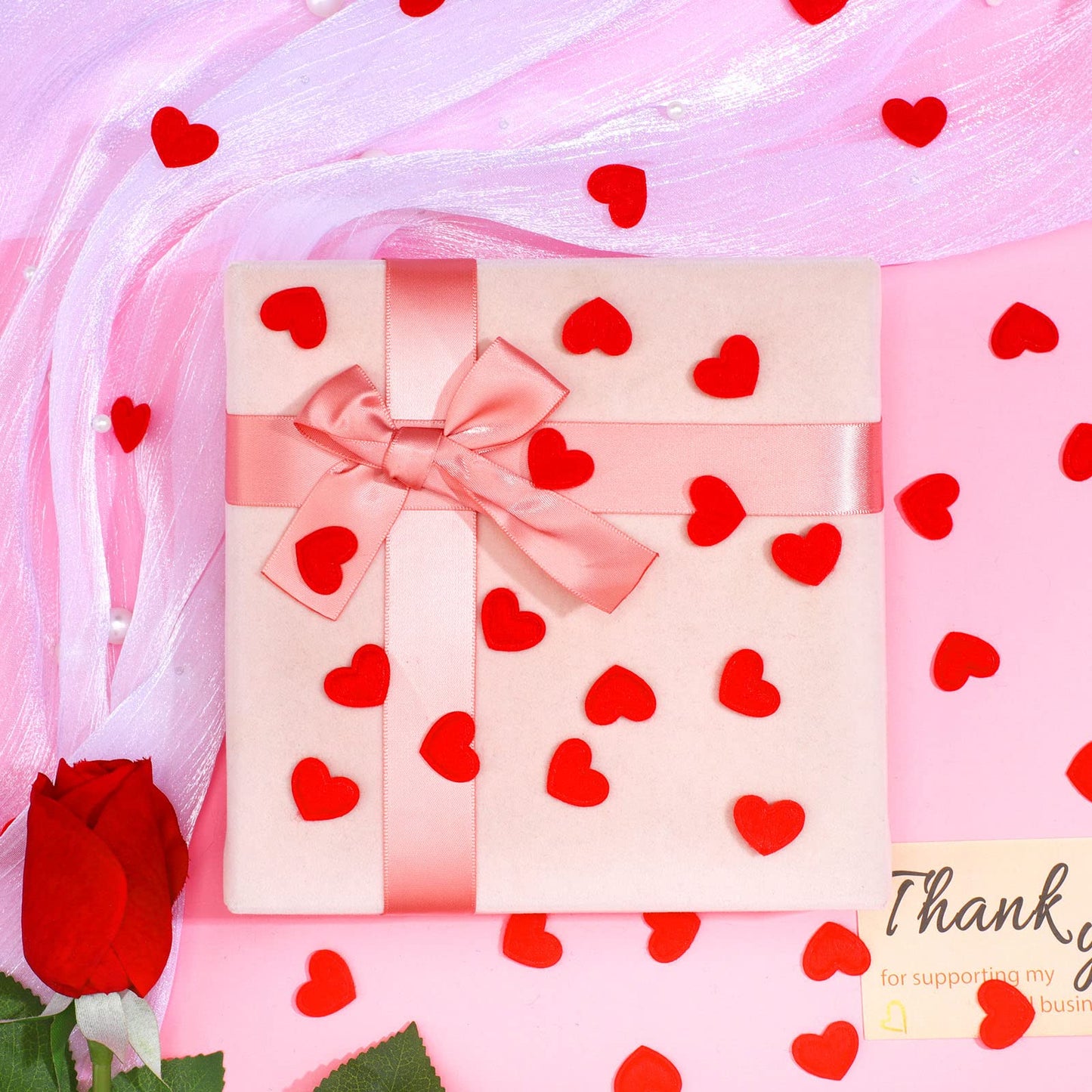 Tatuo 300 Pcs Red Valentines Day Felt Hearts – DIY Confetti for Romantic Decor